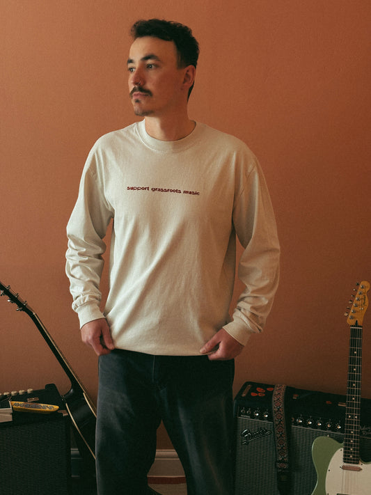 SUPPORT GRASSROOTS MUSIC JESTER LONGSLEEVE TEE